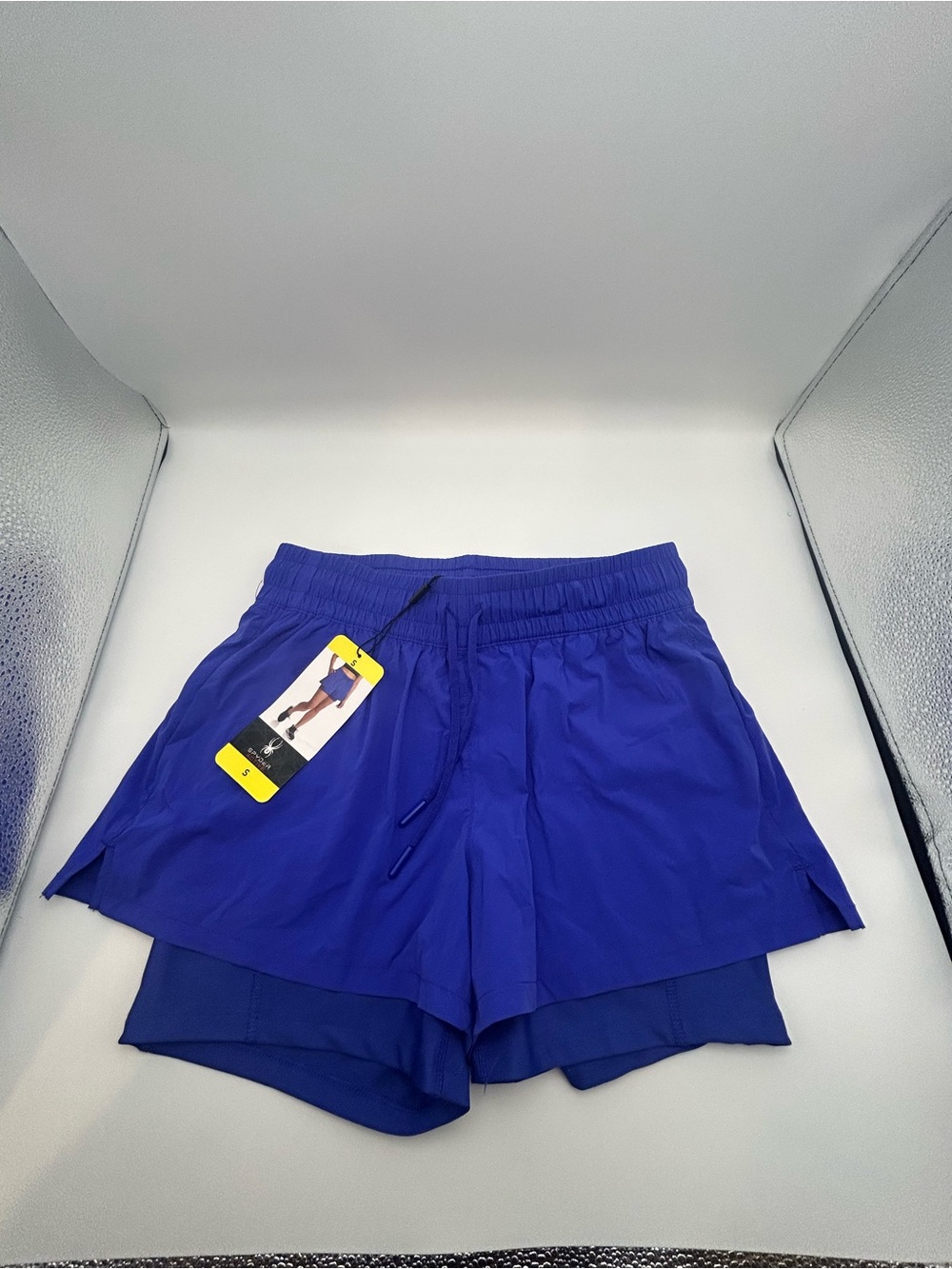 Spyder Women's Layered Athletic Shorts - Royal Blue Running Activewear